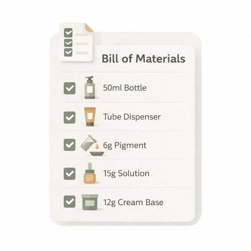 Fiddle formula management for cosmetics with multi-level BOM