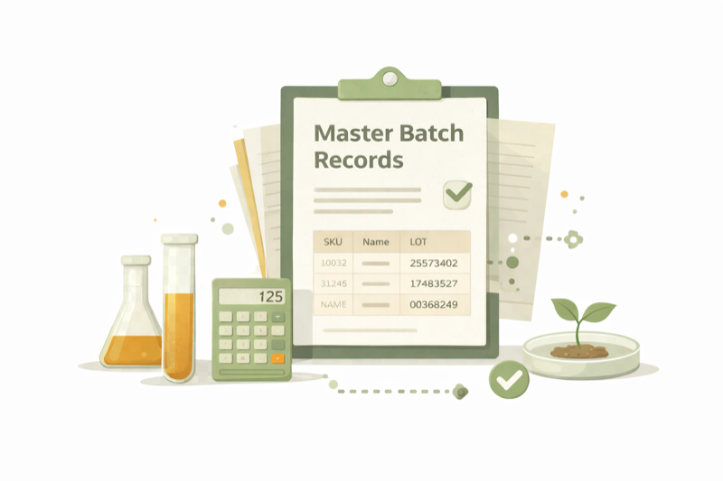 Fiddle batch record template with quality checkpoints