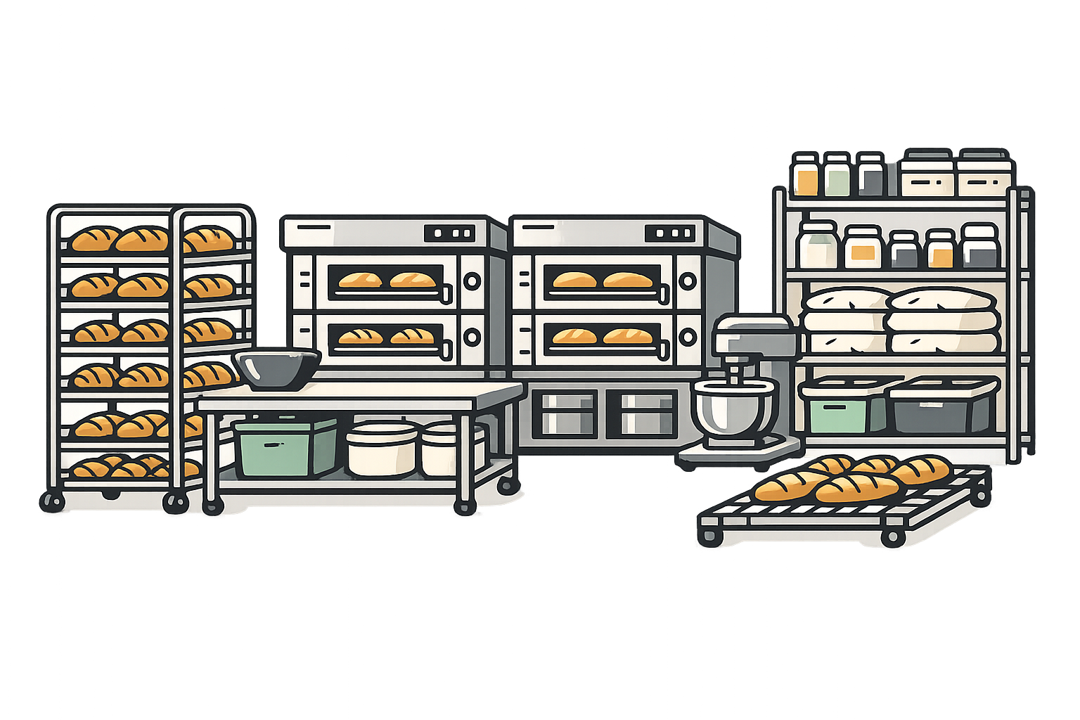 Fiddle inventory dashboard showing bakery production management
