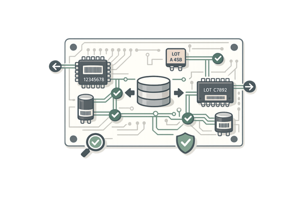 Fiddle component traceability for electronics manufacturing
